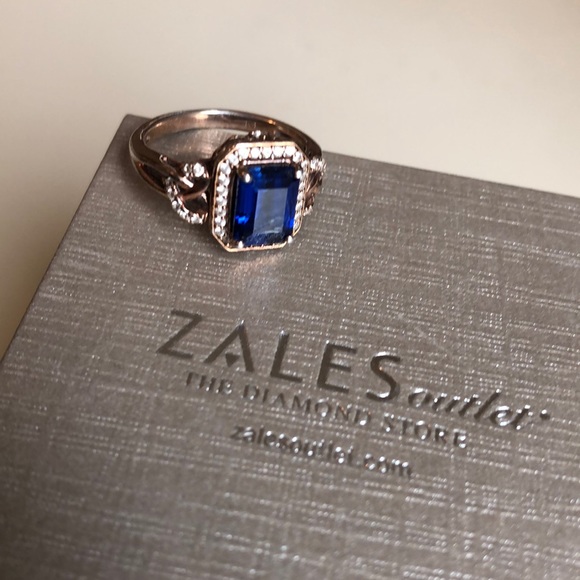 Zales Jewelry - Originally $150 Blue Sapphire rose gold ring